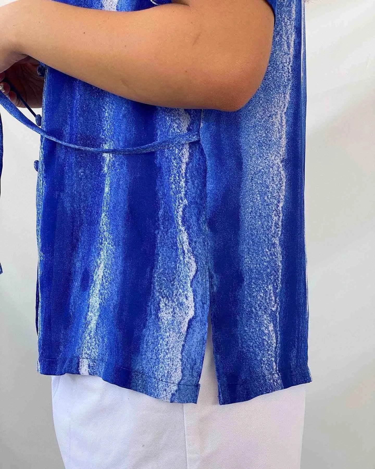 Vintage CANDA Sheer Blue Shirt - Balagan Vintage Half Sleeve Shirt 00s, 90s, Deals, festival wear, groovy shirt, sheer shirt, shirt, shirts, streetwear, vintage, vintage prints, women shirt