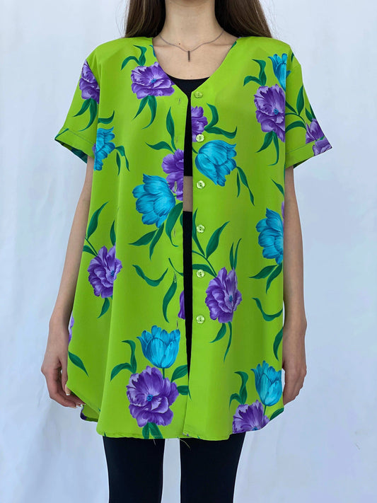 Vintage CERVELLE Shirt - Balagan Vintage Half Sleeve Shirt Deals, floral, floral shirt, Mira