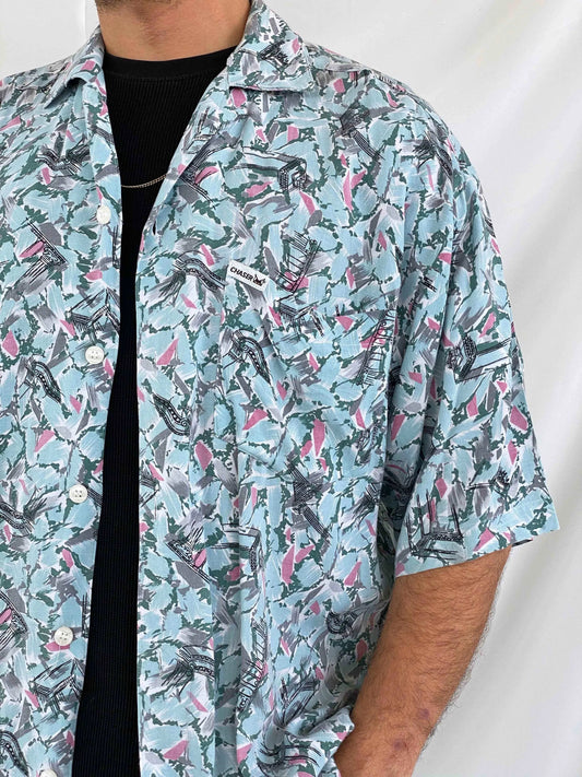 Vintage CHASER Printed Shirt - Balagan Vintage Half Sleeve Shirt crazy print, Deals, half sleeve shirt, men, mens shirt, oversized, oversized shirt, printed shirt, retro, shirt, streetwear, summer, techno, techno wear, unisex