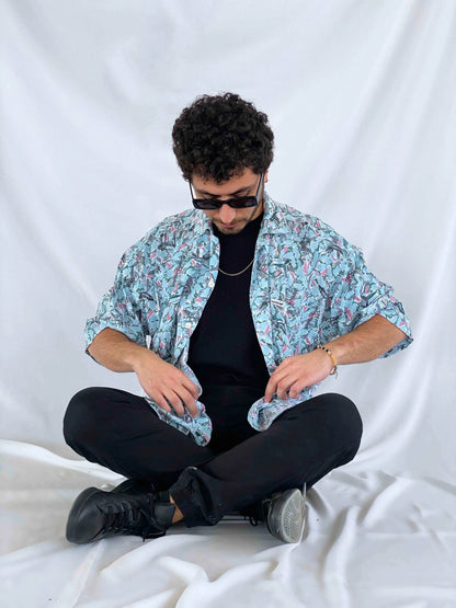 Vintage CHASER Printed Shirt - Balagan Vintage Half Sleeve Shirt crazy print, Deals, half sleeve shirt, men, mens shirt, oversized, oversized shirt, printed shirt, retro, shirt, streetwear, summer, techno, techno wear, unisex