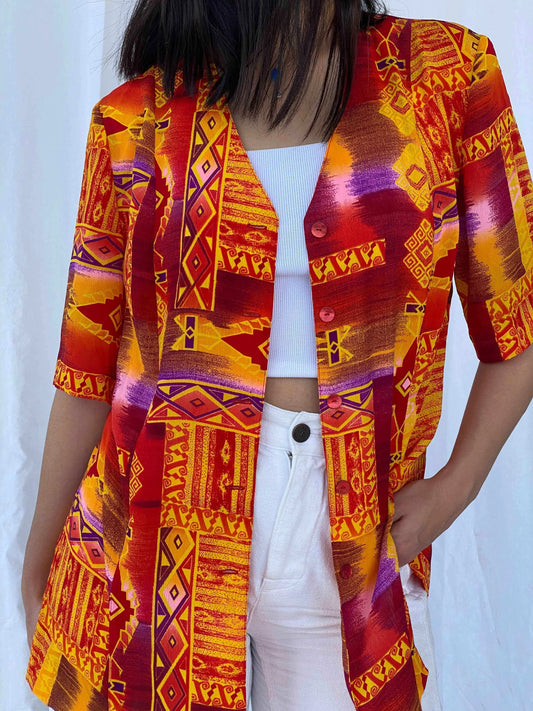 Vintage Cuitard Printed Shirt - Balagan Vintage Half Sleeve Shirt 90s, Batoul, Deals, half sleeve shirt, printed shirt