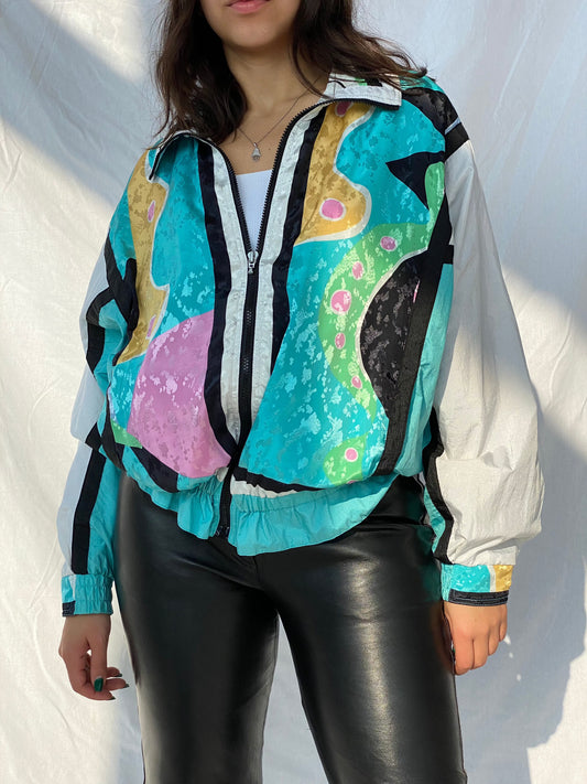 Vintage EAST WEST Windbreaker Jacket - Balagan Vintage Windbreaker Jacket 90s, nylon, outerwear, oversized, streetwear, vintage, vintage windbreaker, windbreaker
