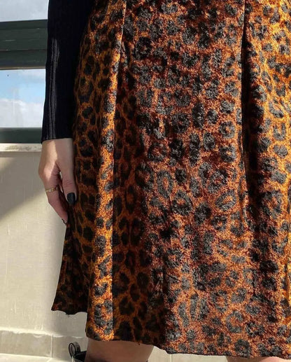 Vintage Emanuelle Colección Brown Velvet Designer Dress -s - Balagan Vintage Velvet Dress 00s, animal print, Deals, dress, streetwear, velvet, velvet dress, vintage, vintage dress, winter, women, women dress