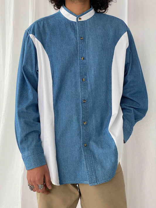 Vintage EXPRESS RIDERS Shirt - Balagan Vintage Denim Shirt cotton, cotton shirt, denim shirt, full sleeve shirt