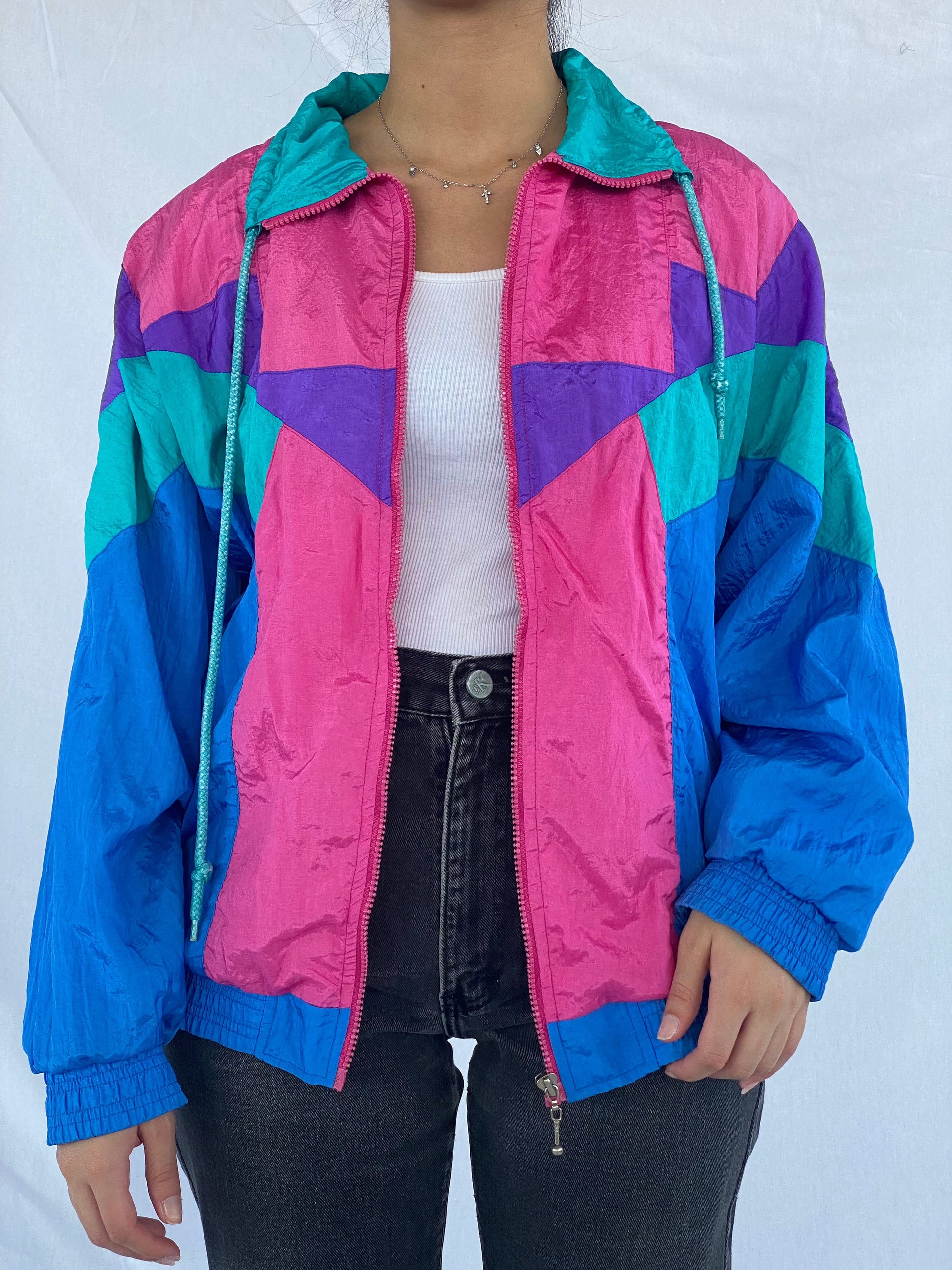 Vintage First Run Windbreaker Jacket - Balagan Vintage Windbreaker Jacket 00s, 80s, 90s, Coats&Jackets, outerwear, oversized, unisex, vintage, vintage windbreaker, windbreaker, windbreaker jacket, women, Women's Windbreaker Jackets