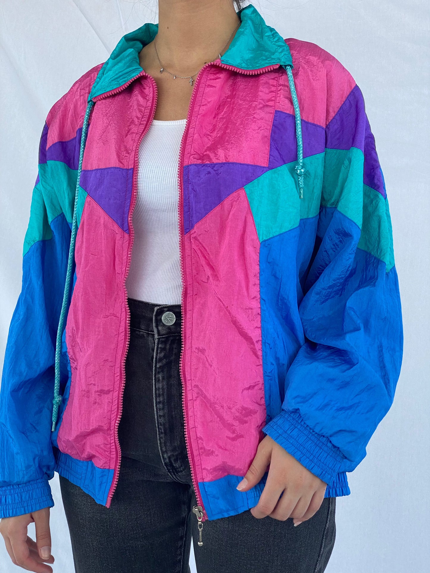 Vintage First Run Windbreaker Jacket - Balagan Vintage Windbreaker Jacket 00s, 80s, 90s, Coats&Jackets, outerwear, oversized, unisex, vintage, vintage windbreaker, windbreaker, windbreaker jacket, women, Women's Windbreaker Jackets
