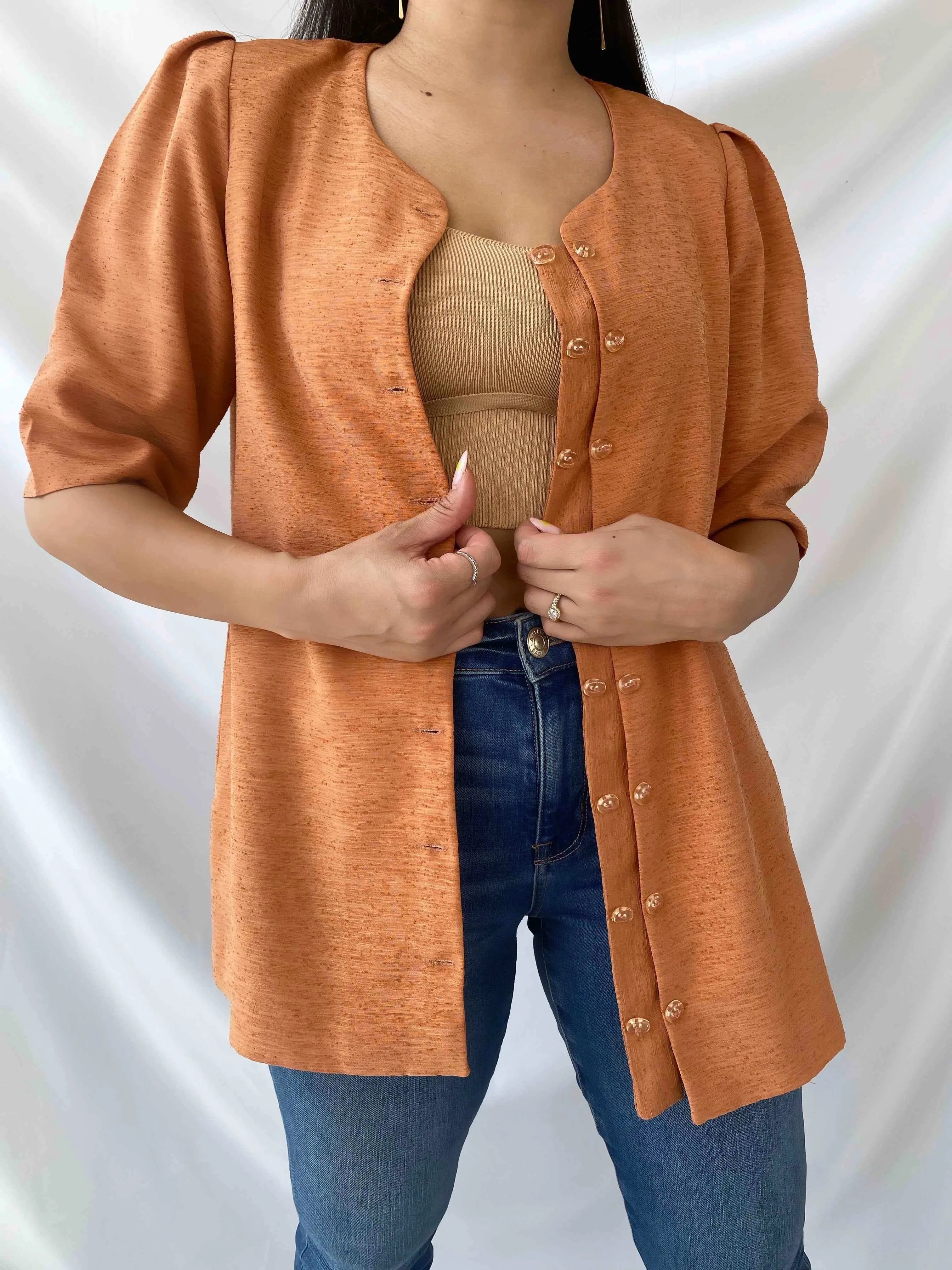 Vintage Handmade Blazer - Balagan Vintage Blazer 00s, 90s, blazer, Deals, formal, formal wear, half sleeve blazer, half sleeve shirt, streetwear, women, women top, Y2K