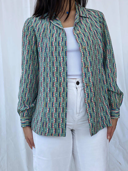 Vintage Handmade Printed Shirt - Balagan Vintage Full Sleeve Shirt 90s, Batoul, Deals, full sleeve shirt, print, printed shirt