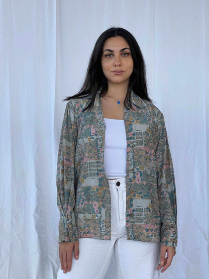 Vintage Handmade Printed Shirt - Balagan Vintage Full Sleeve Shirt 90s, Batoul, Deals, full sleeve shirt, print, printed shirt, shirt