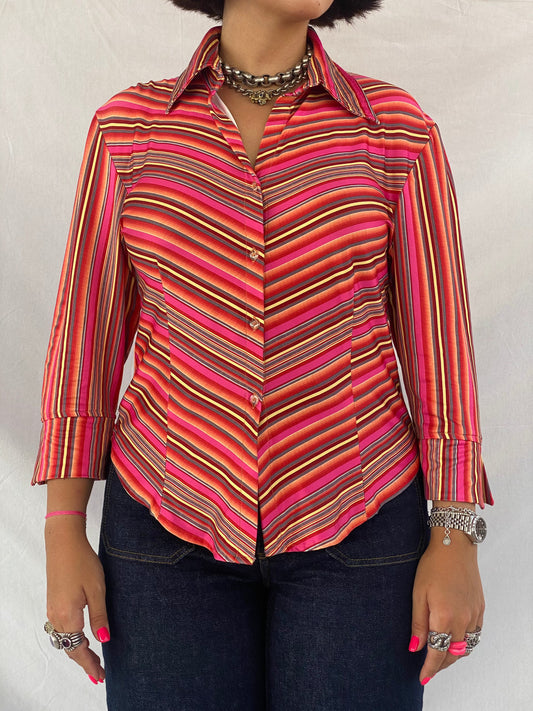 Vintage Handmade Shirt - Balagan Vintage 00s, full sleeve shirt, outerwear, streetwear, stripes, vintage, women, women shirt