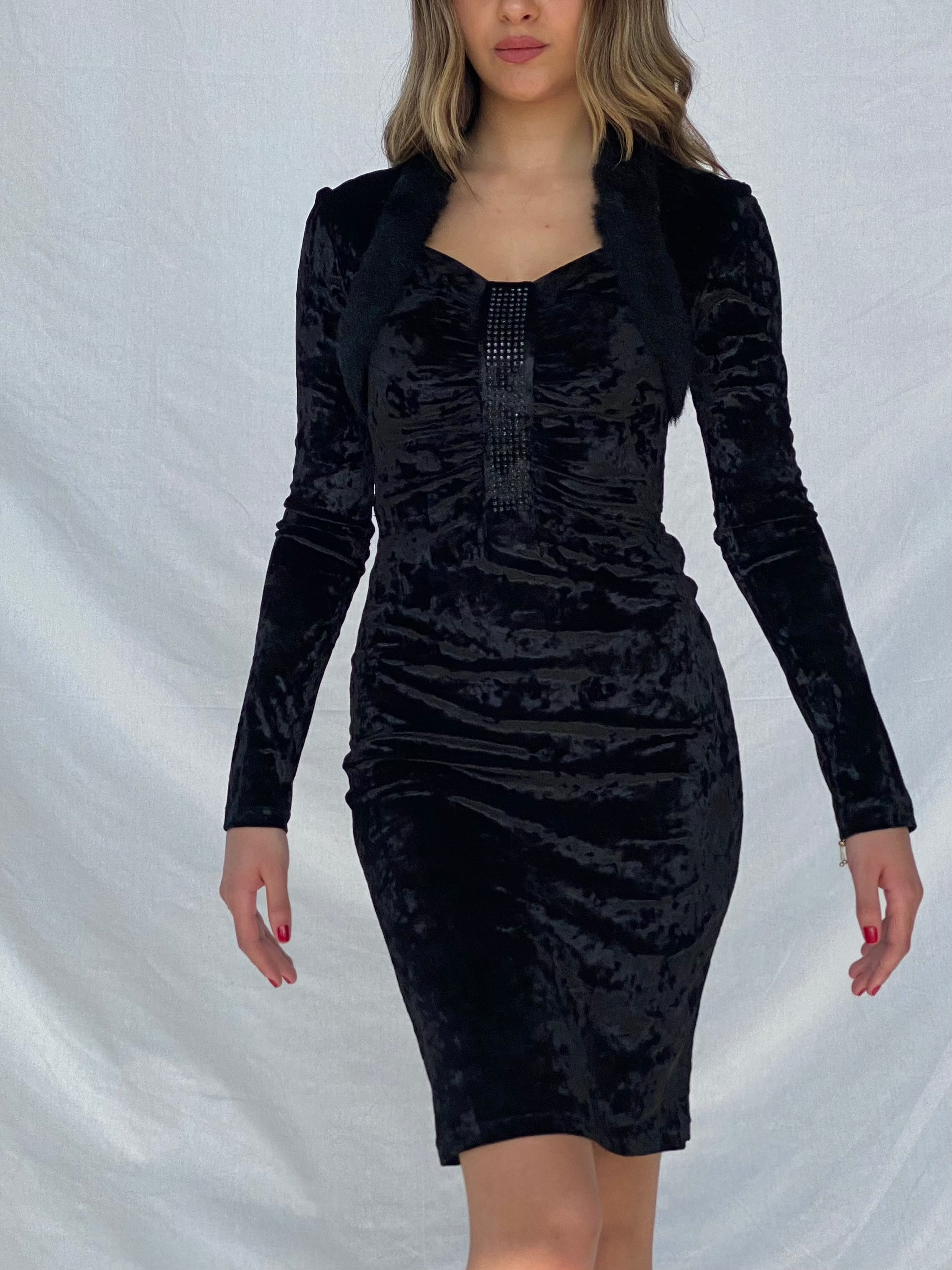 Vintage New Day Velvet Dress - Balagan Vintage Velvet Dress 90s, dress, outerwear, velvet, velvet dress, vintage, vintage dress