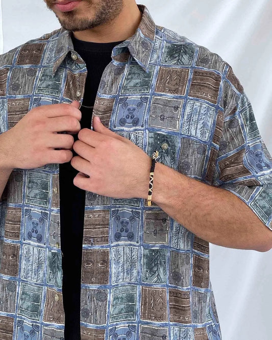 Vintage Pierre Cardin Printed Shirt - Balagan Vintage Half Sleeve Shirt crazy print, men, mens shirt, Pierre Cardin, Pierre Cardin shirt, printed shirt, prints, Rahmeh, shirt, shirts, unisex, vintage prints, women, women shirt