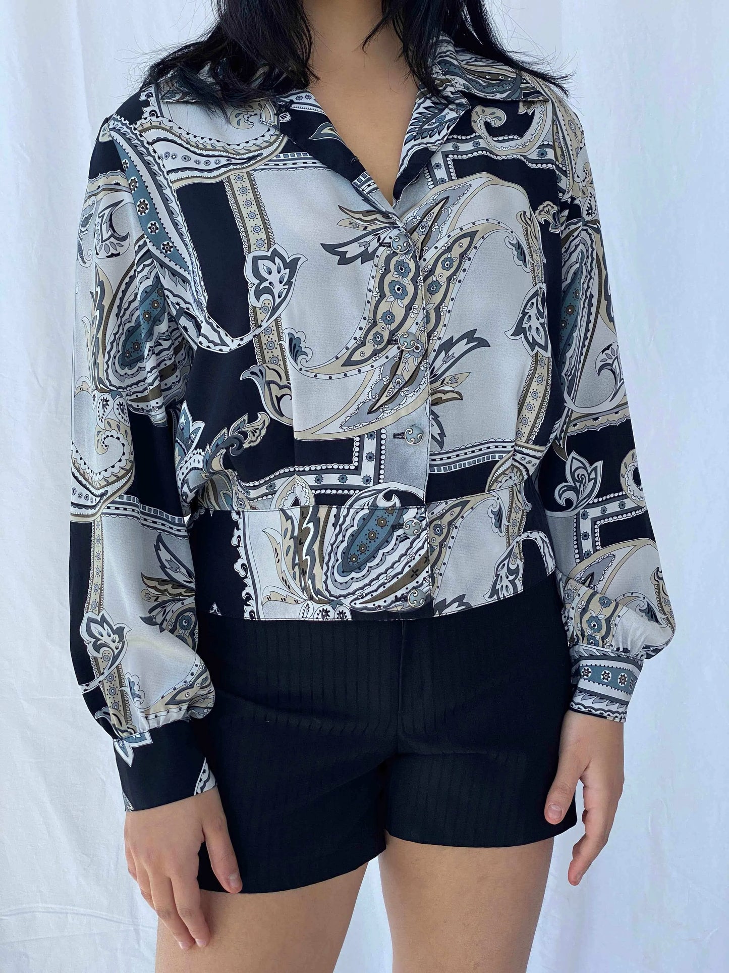 Vintage Printed Shirt - Balagan Vintage Full Sleeve Shirt 90s, full sleeve shirt, printed shirt