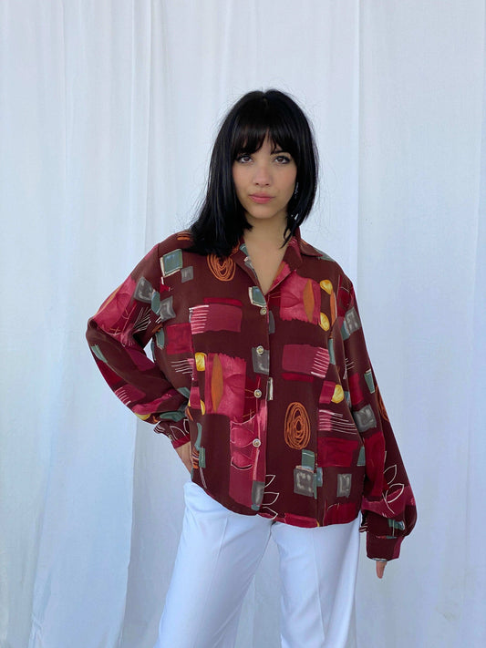 Vintage Printed Shirt - Balagan Vintage Full sleeve Shirt 90s, Deals, full sleeve shirt, printed shirt