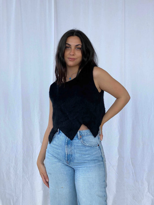 Vintage QBM Fashion Top - Balagan Vintage Sleeveless Top Batoul, cropped, Deals, sleeveless top
