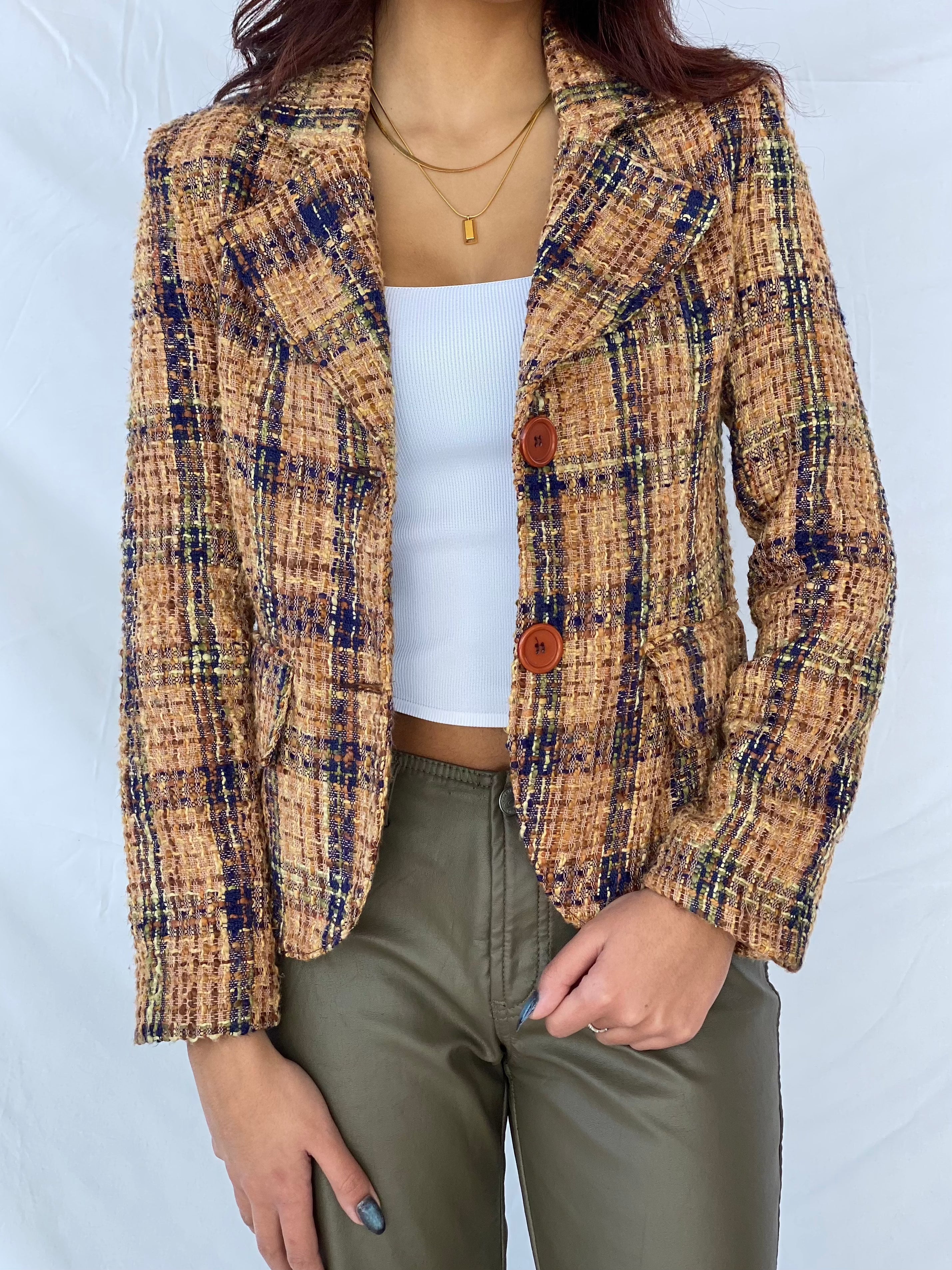 Vintage RE FOCUS Blazer - Balagan Vintage Blazer 90s, blazer, Deals, knitted, outerwear, vintage