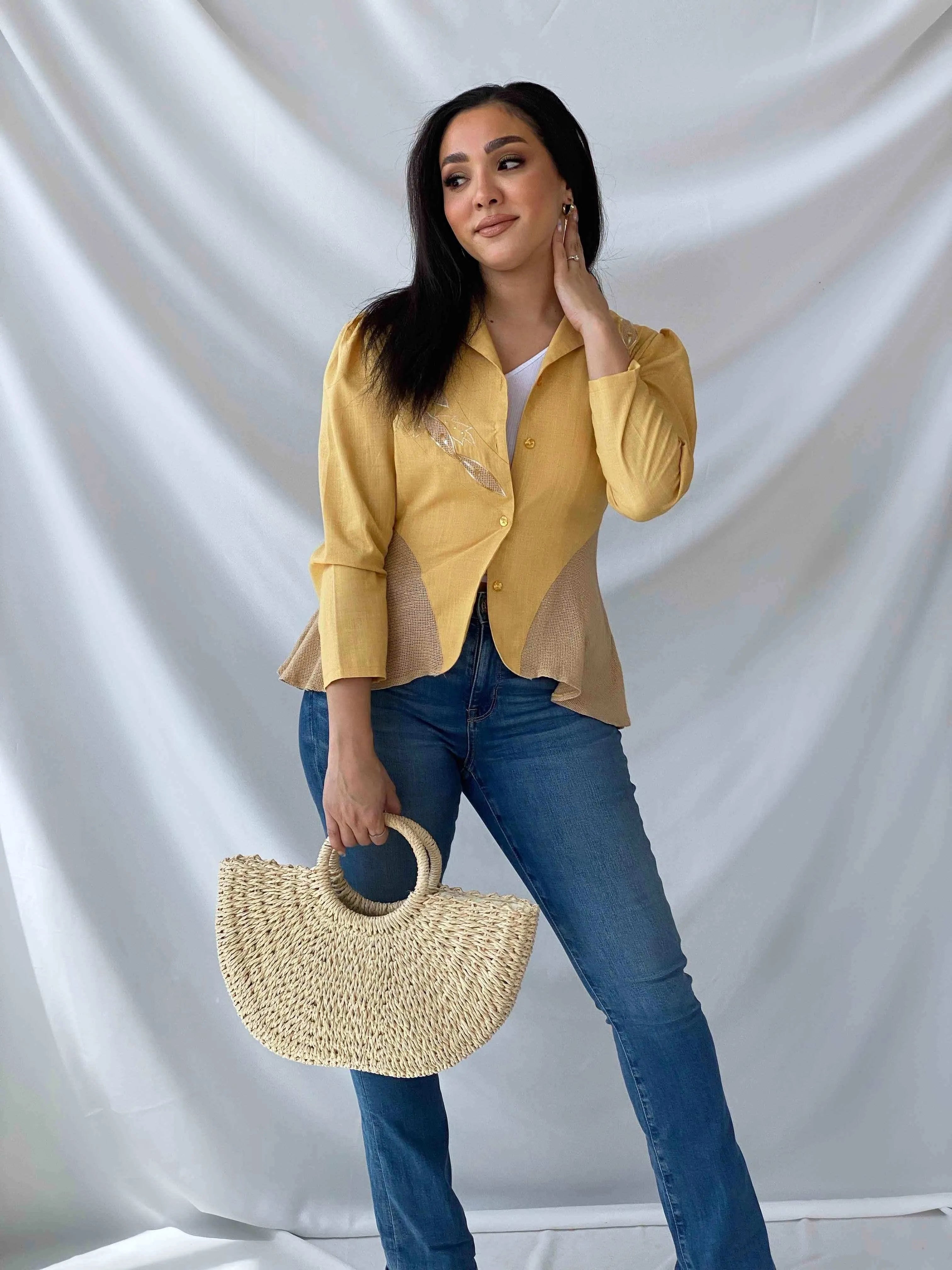 Vintage TOP FIT Best Quality Blazer - Balagan Vintage Blazer 00s, 90s, blazer, Deals, full sleeve blazer, outerwear, vintage, vintage blazer, women, yellow
