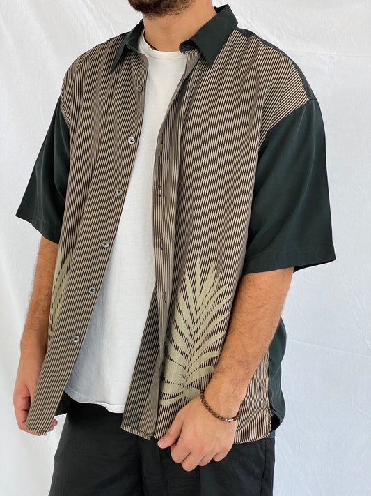 Vintage VAN HEUSEN Silk Shirt - Balagan Vintage Half Sleeve Shirt 00s, 90s, crazy print, festival wear, half sleeve shirt, men, mens shirt, oversized, oversized shirt, printed shirt, prints, retro, shirt, shirts, silk, silk shirt, streetwear, summer, summer prints, techno, techno wear, unisex, unisex shirts, vintage, women