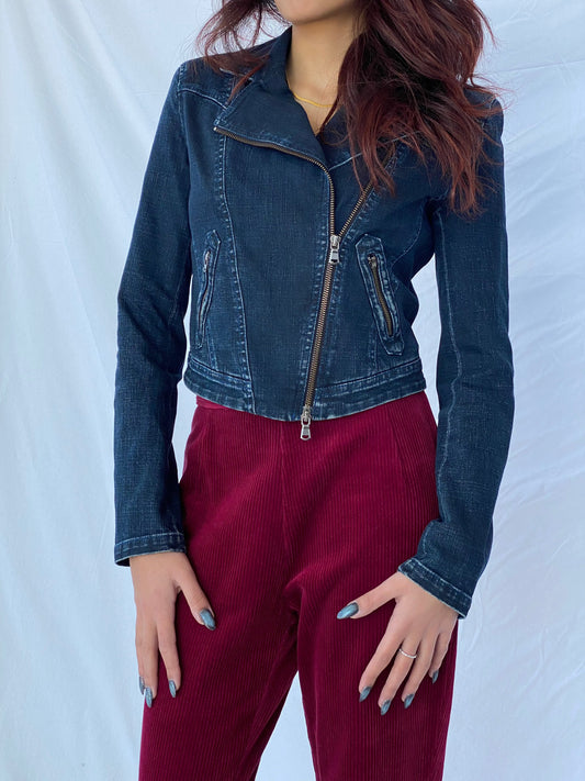 Vintage Y2K Amass Cropped Denim Jacket - Balagan Vintage Denim Jacket 00s, 90s, Coats&Jackets, Deals, denim, outerwear, vintage, Women's Denim Jackets