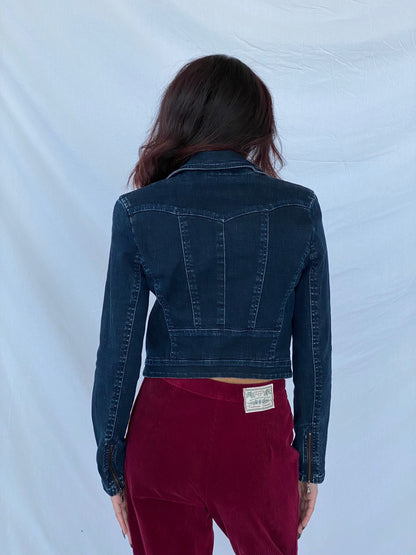 Vintage Y2K Amass Cropped Denim Jacket - Balagan Vintage Denim Jacket 00s, 90s, Coats&Jackets, Deals, denim, outerwear, vintage, Women's Denim Jackets