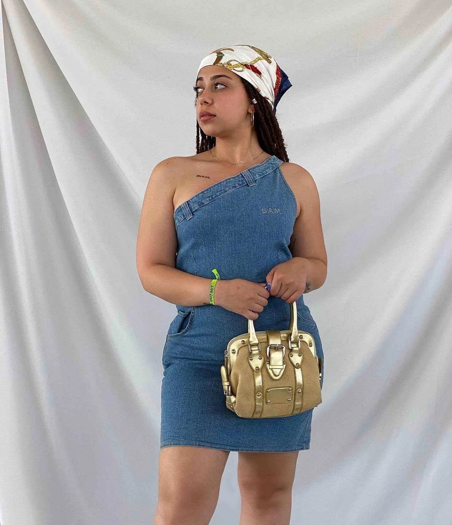 Vintage Y2K Sam Denim Dress - Balagan Vintage Denim Dress 00s, 00s dress, 90s, 90s dress, cotton, Deals, denim, denimdress, festival wear, midi dress, outerwear, streetwear, summer, techno, techno wear, vintage dress, women, women jeans, Y2K, Y2K dress