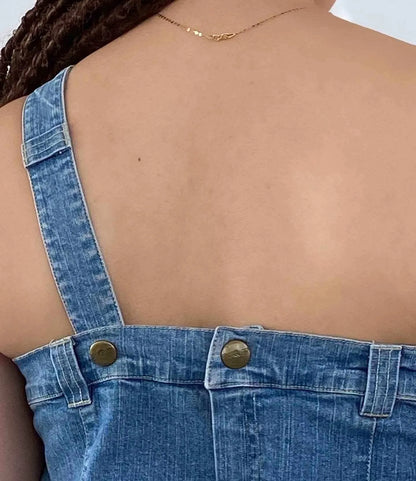 Vintage Y2K Sam Denim Dress - Balagan Vintage Denim Dress 00s, 00s dress, 90s, 90s dress, cotton, Deals, denim, denimdress, festival wear, midi dress, outerwear, streetwear, summer, techno, techno wear, vintage dress, women, women jeans, Y2K, Y2K dress