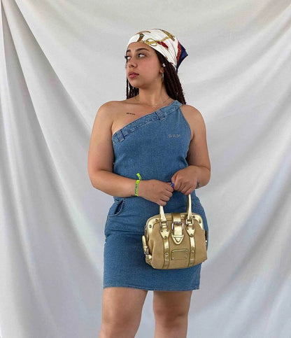 Vintage Y2K Sam Denim Dress - Balagan Vintage Denim Dress 00s, 00s dress, 90s, 90s dress, cotton, Deals, denim, denimdress, festival wear, midi dress, outerwear, streetwear, summer, techno, techno wear, vintage dress, women, women jeans, Y2K, Y2K dress