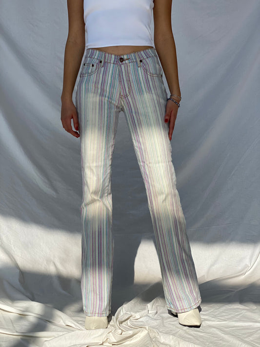 Vintage Y2K Six Jeans - Balagan Vintage Low Rise Jeans 00s, jeans, low rise, low rise jeans, striped, y2k