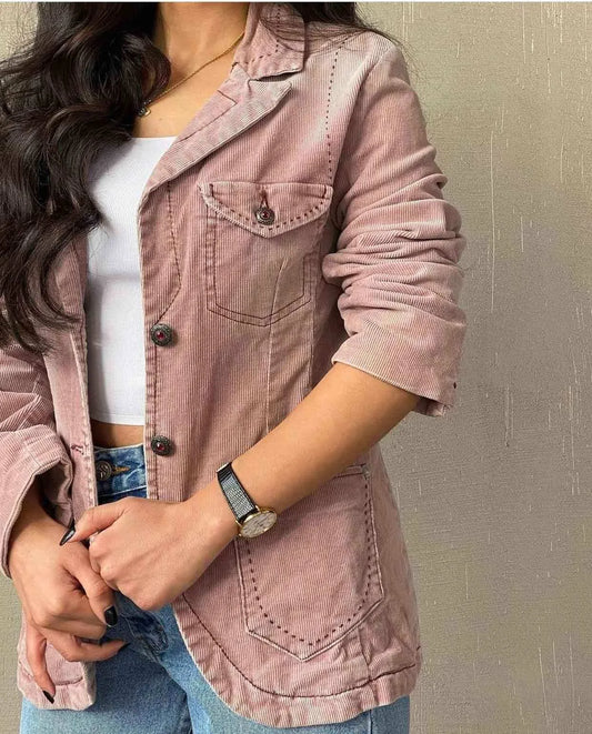 Vintage Y2K Tommy Hilfiger Denim Corduroy Blazer - Balagan Vintage Blazer 00s, blazer, Coats&Jackets, corduroy blazer, Deals, denim, Tommy hilfiger, vintage, winter, women, Women's Blazers, Women's Denim Jackets, Y2K