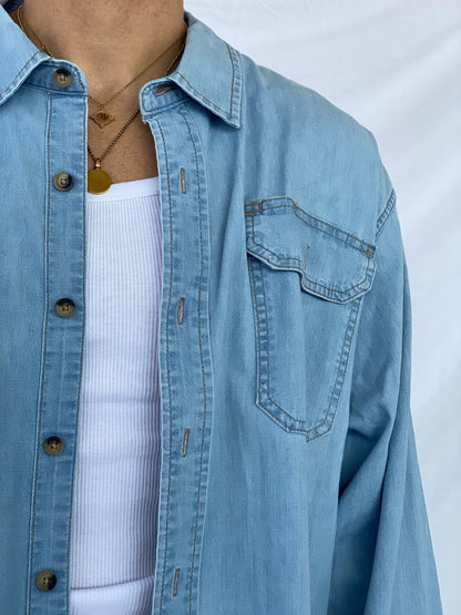 Wrangler Denim Shirt - Balagan Vintage Full Sleeve Shirt 90s, Deals, denim, outerwear, shirt, vintage, wrangler