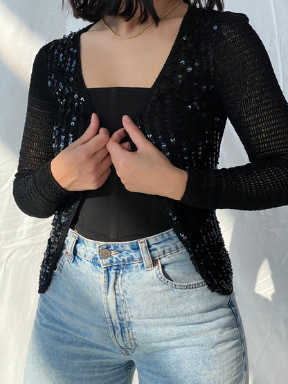 Y2K Bay Crochet Cardigan - Balagan Vintage Cardigan 90s, cardigan, crochet, Deals, outerwear, vintage